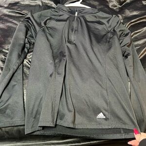 Black adidas half zip with pockets